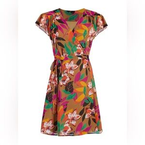 Eva Mendes Collection- Allison Wrap‎ Dress Floral Size L